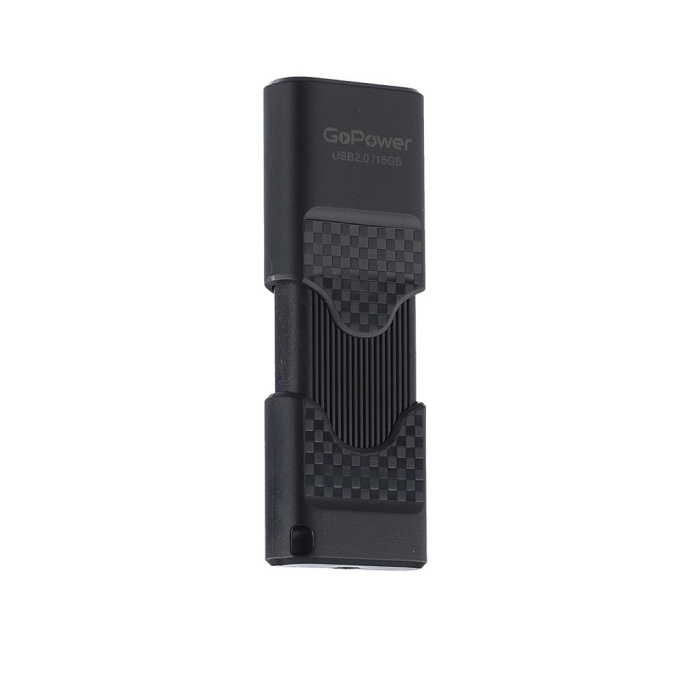 Флеш-накопитель GoPower SLIDER 16GB USB2.0 пластик черный матовый 1/50/1000 00-00025963