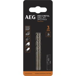 Сверло по металлу HSS-G (2 шт; 3х33х61 мм) AEG AAKHSSG03 4932479306