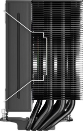 Кулер 1stPlayer PS130 Черный PS130-BK Intel LGA1851/1700/1200/115x, AMD AM5/AM4, крепление на винтах, 4 тепловые трубки 6мм, 8мм , размер вентилятора: 130x130x30мм, гидравлический подшипник, 1600об/мин, 77.97CFM, 32.3dB