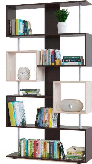 Стеллаж Сокол СТ-2 пол.:6 единая венге/беленый дуб СТВ5БД5