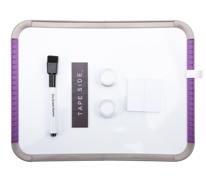 Доска магнитно-маркерная Deli E39154 лак белый 21x28см пластик рама сталь 2 магнита/маркер