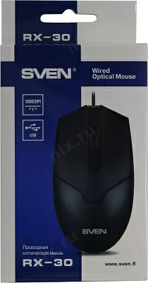 Манипулятор SVEN Optical Mouse RX-30 Black (RTL) USB 3btn+Roll
