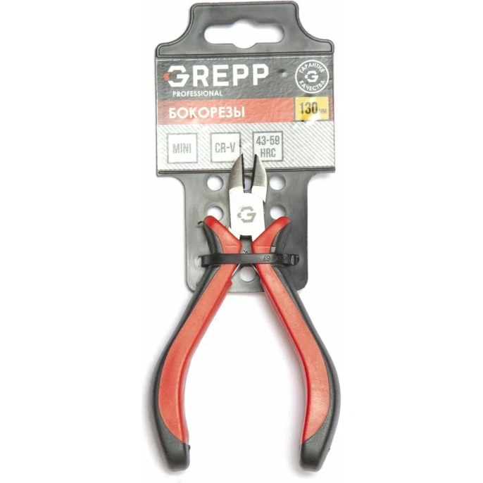 Бокорезы мини GREPP никелированные, авторазжим, двухкомпонентная рукоятка, 130 мм 205-124