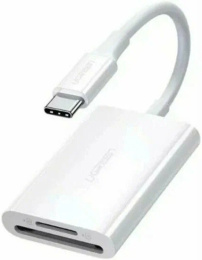 Кардридер многофункциональный UGREEN CM265 35506 USB-C to SD+TF 3.0 Multifunction Card Reader. Цвет: белый (35506_)