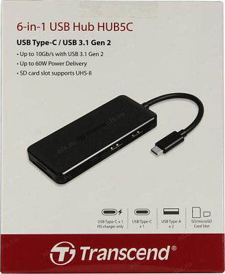 Разветвитель Transcend TS-HUB5C 6-in-1 USB Hub