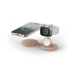Переносное зарядное устройство Satechi Qi2 OntheGo 2-in-1 Wireless Charger. Цвет: нежно-розовый (ST-QTG21R)