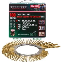 Набор сверел по металлу 100 предметов, кейс Rockforce RF-924U100(57272)