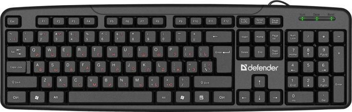 Клавиатура Defender Astra HB-588, проводная, USB, мембранная, черный [45588]