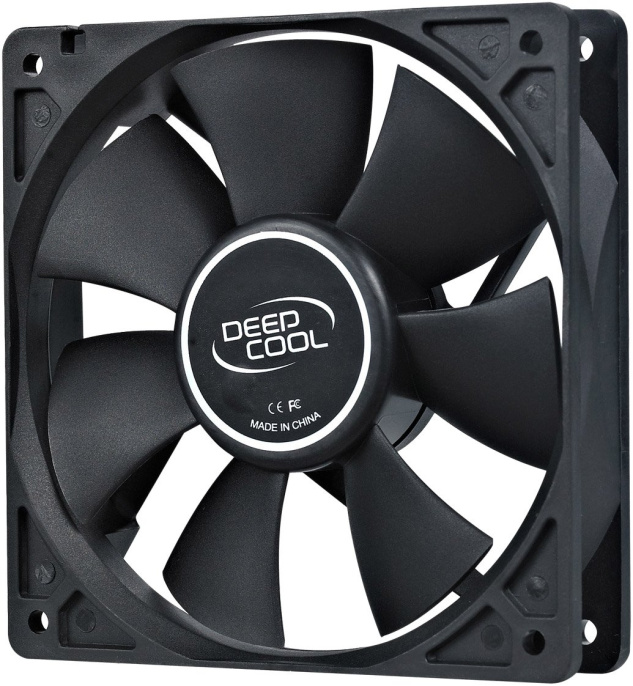 Вентилятор DeepCool XFan 120 120мм, 3-pin, от БП:4-pin (Molex), 1300об/мин, 24 дБ, черный, Ret [dp-fdc-xf120]
