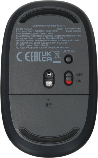 Мышка компьютерная беспроводная UGREEN HM102 75991 Multi-mode Wireless Mouse BT&GHz. Цвет: синий (75991_)