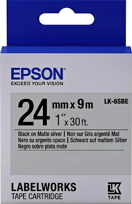 Лента Epson Tape LK-6SBE Matte Blk/MattSiv 24/9