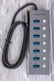 USB-Хаб CABLETIME CB47G (CT-HUBU7-AG) 7-в-1 USB-A на USB 3.0