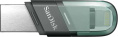 Флешка USB Sandisk iXpand Flip 64ГБ, USB3.1, зеленый и серебристый [sdix90n-064g-gn6nn]