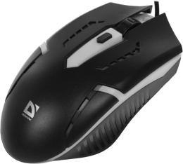 Мышь проводная DEFENDER Flash (Вспышка) MB-600L черный (USB, 1200dpi, 4but) (52600)