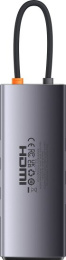 Док-станция Baseus WKWG070013 Metal Gleam Series 4-in-1 Multifunctional Type-C Gray; вход: Type-C; порт: USB3.0*4