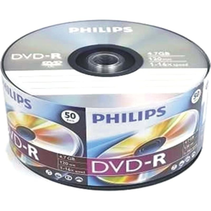 Диск DVD-R Philips 4.7 Gb, 16x, Bulk 50 DM4S6U50F/97