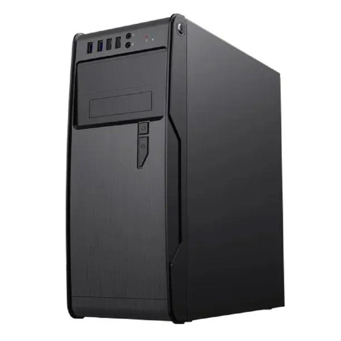PowerCool Компьютерный корпус без ТМ, S1008BK-2U3C-NP NP MidiTower, БЕЗ БП, Black, 2*USB3.0+2*USB Type-C +HD Audio