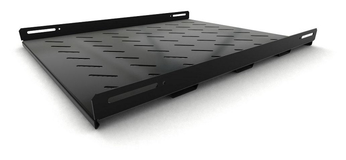 Полка стационарная Hyperline TSH3H-650-RAL9004 1U нагр.:100кг. 19" 650мм черный