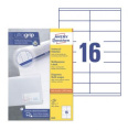 Этикетки Avery Zweckform 3423, A4, универсальная, 100л, 70г/м2, белый, 35мм х 105мм, 16шт, покрытие матовое
