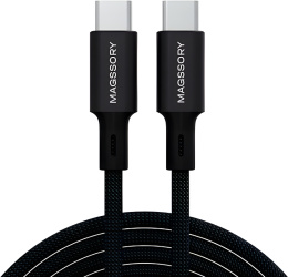 Кабель Magssory Link C CBL021 USB-C 2.4м Черный CBL021b магнитный, 240 Вт, Quick Charger, Power delivery
