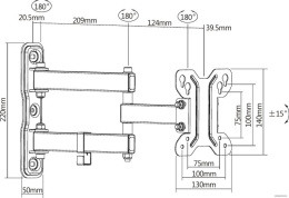 Кронштейн для телевизора Ultramounts UM896 черный 13"-27" макс.30кг настенный поворотно-выдвижной и наклонный