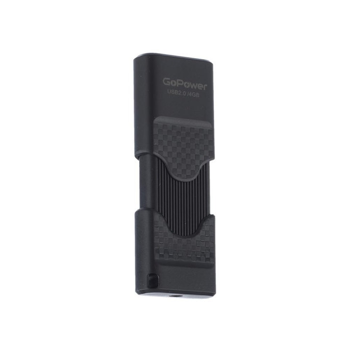 Флеш-накопитель GoPower SLIDER 4GB USB2.0 пластик черный матовый 1/50/1000 00-00025961