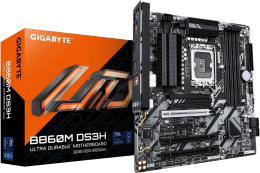 Материнская плата Gigabyte B860M DS3H rev. 2.2 mATX, 24.4x24.4 см, Intel B860, 4xDDR5 DIMM, 9066МГц, до 256GB, звук 7.1, 4xSATA3.0 6Gb/s , 2xM.2, 1xPCIe5.0x16, 2xPCIe4.0x1, 1хHDMI (B860M DS3H (rev. 2.2))