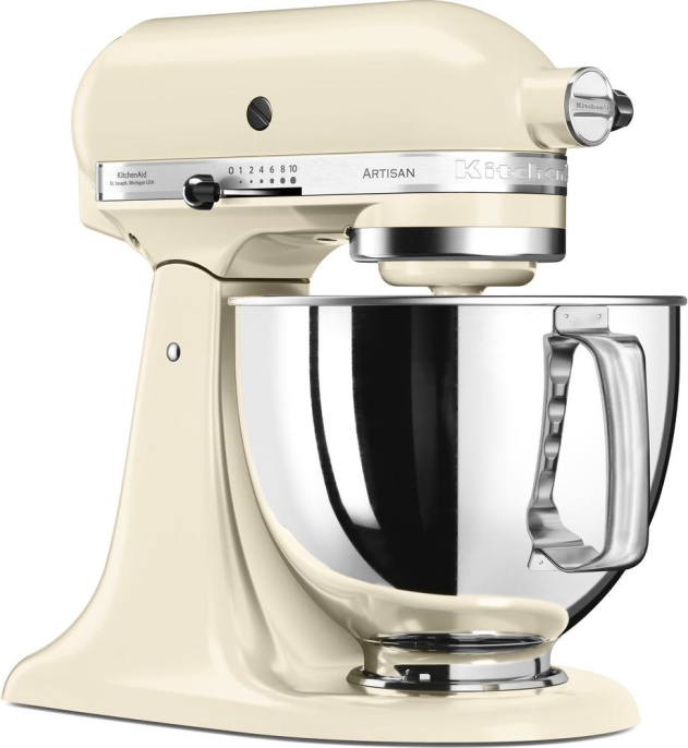 Миксер KitchenAid настольный с откидным блоком Artisan 4.8 л, кремовый 5KSM125EAC