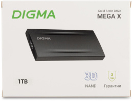 Накопитель SSD Digma USB3.2 Gen2x2 1TB DGSM8001T2MGG MEGA X 1.8" темно-серый