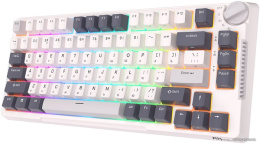 Клавиатура Royal Kludge RK-H81 (White Night, серый, черный, бежевый, USB/2.4 GHz/Bluetоoth, подсветка RGB, горячая замена клавиш Hot Swap, синие свичи)