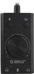 Звуковая карта Orico SC2-BK USB адаптер для наушников с микрофоном