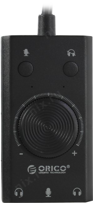 Звуковая карта Orico SC2-BK USB адаптер для наушников с микрофоном