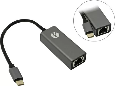 Кабель-переходник USB 3.1 Type-C -- RJ-45 1000Mbps Ethernet, Aluminum Shell, 0.15м VCOM DU320M