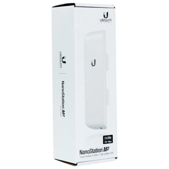Точка доступа Wi-Fi Ubiquiti NanoStation M2 |NSM2| Ubiquiti точка доступа всепогодная Wi-Fi/TDMA AP/CPE. 802.11n, 2.4 ГГц, |NSM2| антенна 11 дБ (022517)