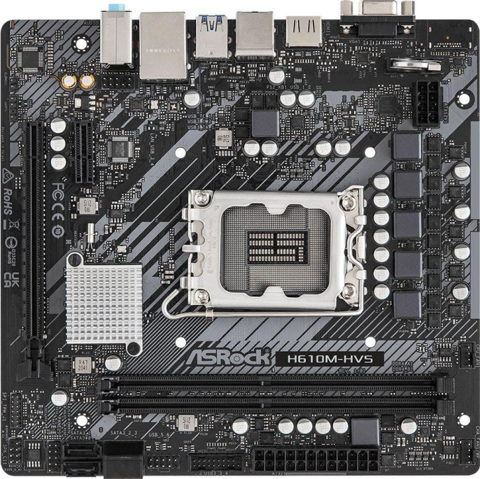 Материнская плата ASRock H610M-HVS Soc-1700 H610 PCI-E 4.0x16 PCI-E 3.0x1 2xDDR4 3200MHz VGA+HDMI mATX RTL
