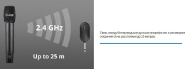 Микрофон Sven MK-740 SV-022532 беспроводной, динамический, ручной, кардиоидная направленность, 100-12000 Гц, 60 дБ, разъем подключения: 6.3 мм, радиус действия: до 25 м, время работы до