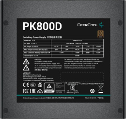 Блок питания Deepcool GAMERSTORM PK800D 800W R-PK800D-FA0B-WGEU ATX12V V2.4, APFC, 80 Plus Bronze, 3,3V-20А, 5V-20А, 12V-66.5А, -12V-0.3А, 5Vsb-2.5А, 1х24pin, 1х4+4pin, 2х6+2pin, 2хSATA, SCP,OPP,OTP,OVP,OCP,UVP, размер кулера: 120мм, 150×140×86мм