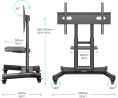 Стойка для телевизора Onkron TS1380 черный 50"-83" макс.70кг напольный мобильный (13416632)