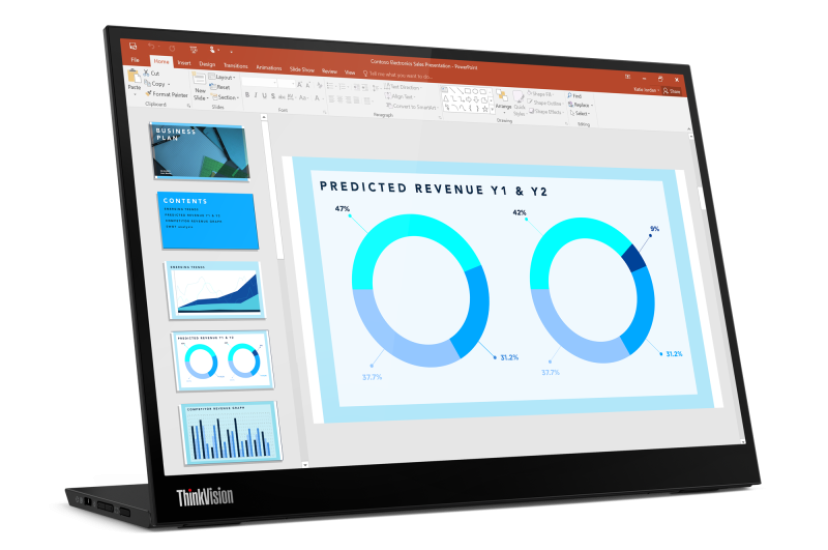 Lenovo показала новый портативный монитор Lenovo ThinkVision M14d с разрешением 2.2 K