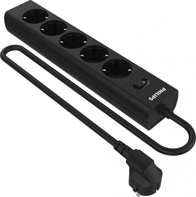 Сетевой фильтр Philips CHP2155BA/51, 2м, черный