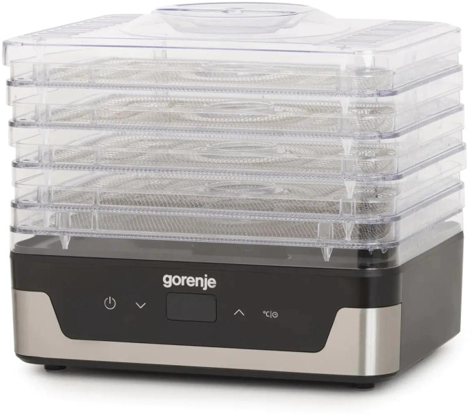 Сушка для фруктов и овощей Gorenje FDK400DE 5под. 240Вт нержавеющая сталь (745972)