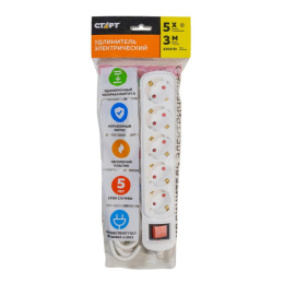 Сетевой удлинитель СТАРТ С/У S 5x3-ZDV, белый, серия CLASSIC