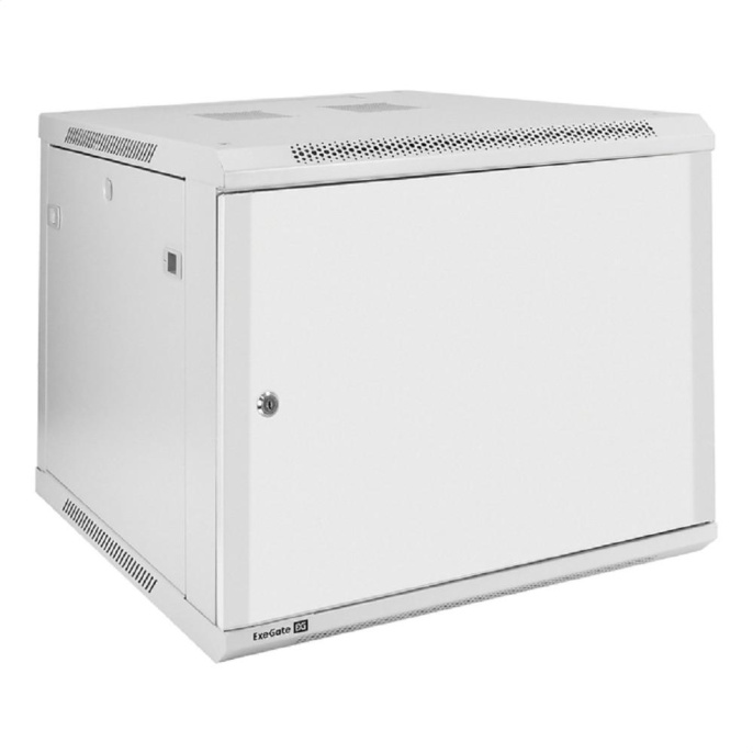 Шкаф телекоммуникационный 19" настенный 9U ExeGate EC-WM-9U.600.M.GREY (19”, 9U, 600x600x500mm (ШхГхВ), передняя дверь металл, съемные боковые панели, пыле- и влагозащита IP23, светло-серый RAL 7035) EX298614RUS
