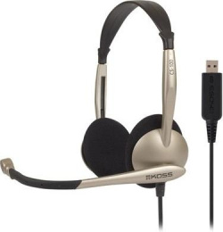 Наушники с микрофоном Koss CS100-USB черный/золотистый 2.4м накладные USB оголовье 15116376