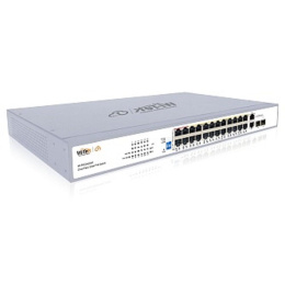 Wi-Tek WI-PCES226GF, настраиваемый PoE 280Вт, 24FE PoE + 2Combo GE/SFP, Easy Smart