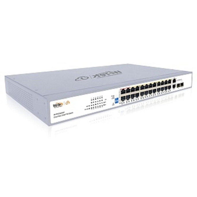 Wi-Tek WI-PCES226GF, настраиваемый PoE 280Вт, 24FE PoE + 2Combo GE/SFP, Easy Smart