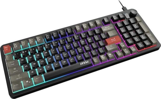 Клавиатура MSI Forge GK110, проводная, USB, мембранная, черный/серый [s11-04ru258-hh9]
