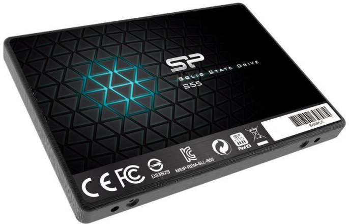 SSD накопитель Silicon Power Slim S55 SP240GBSS3S55S25 240ГБ, 2.5", SATA III,  SATA