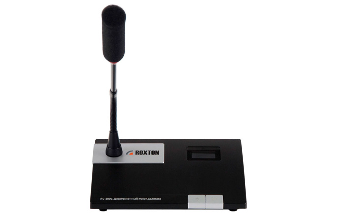 Пульт делегата для конференц-системы Roxton RC-100CB LCD дисплей 1.4", индикаторное кольцо, черный