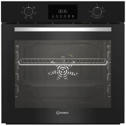Духовой шкаф электрический Indesit IFE 3644 J BL,  72л,  дверца с 2 стеклами,  черный